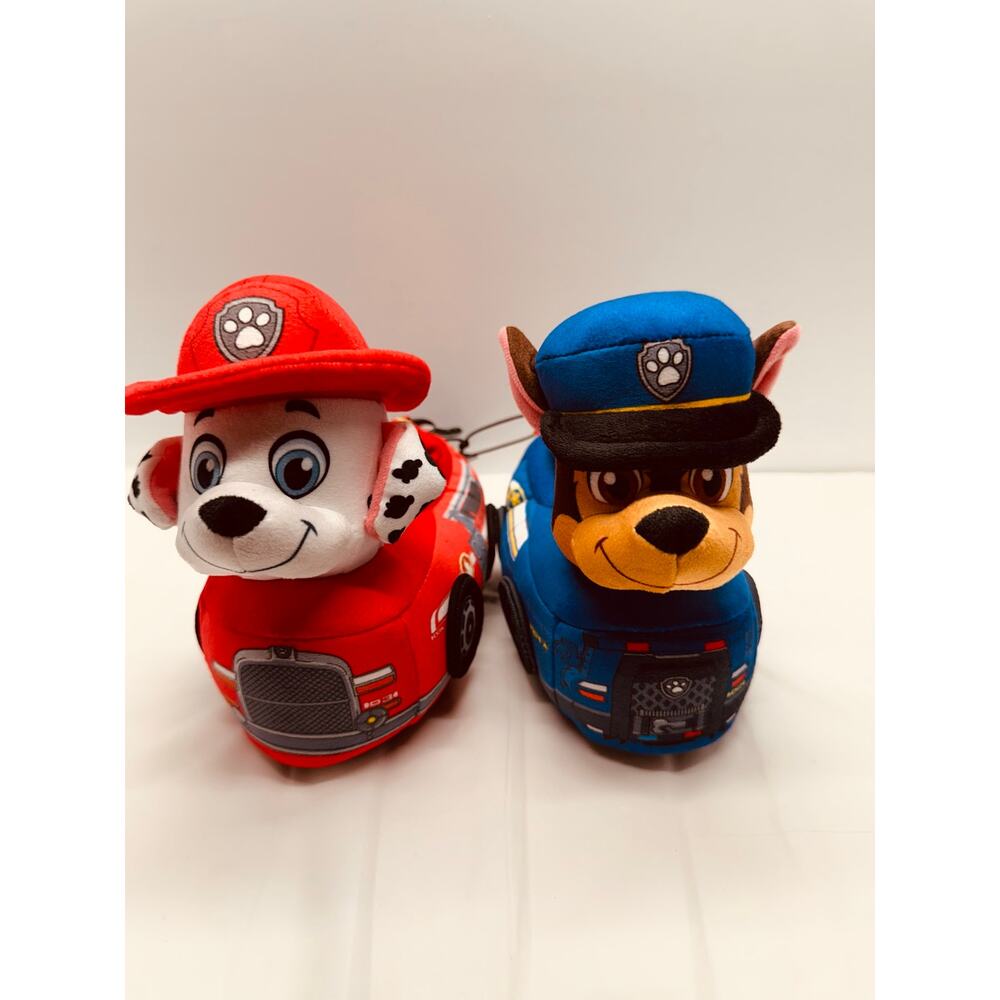 Nickelodeon Paw Patrol Slippers Chase Marshall 3D Plush Head Boys Size 7/8 New